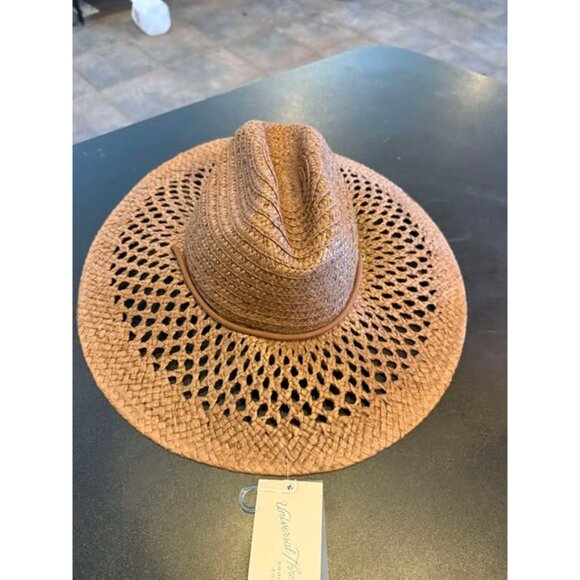 Paper Hand Woven and Braided Open Hole Pattern Rancher Hat - Universal Thread™ - Picture 2 of 4